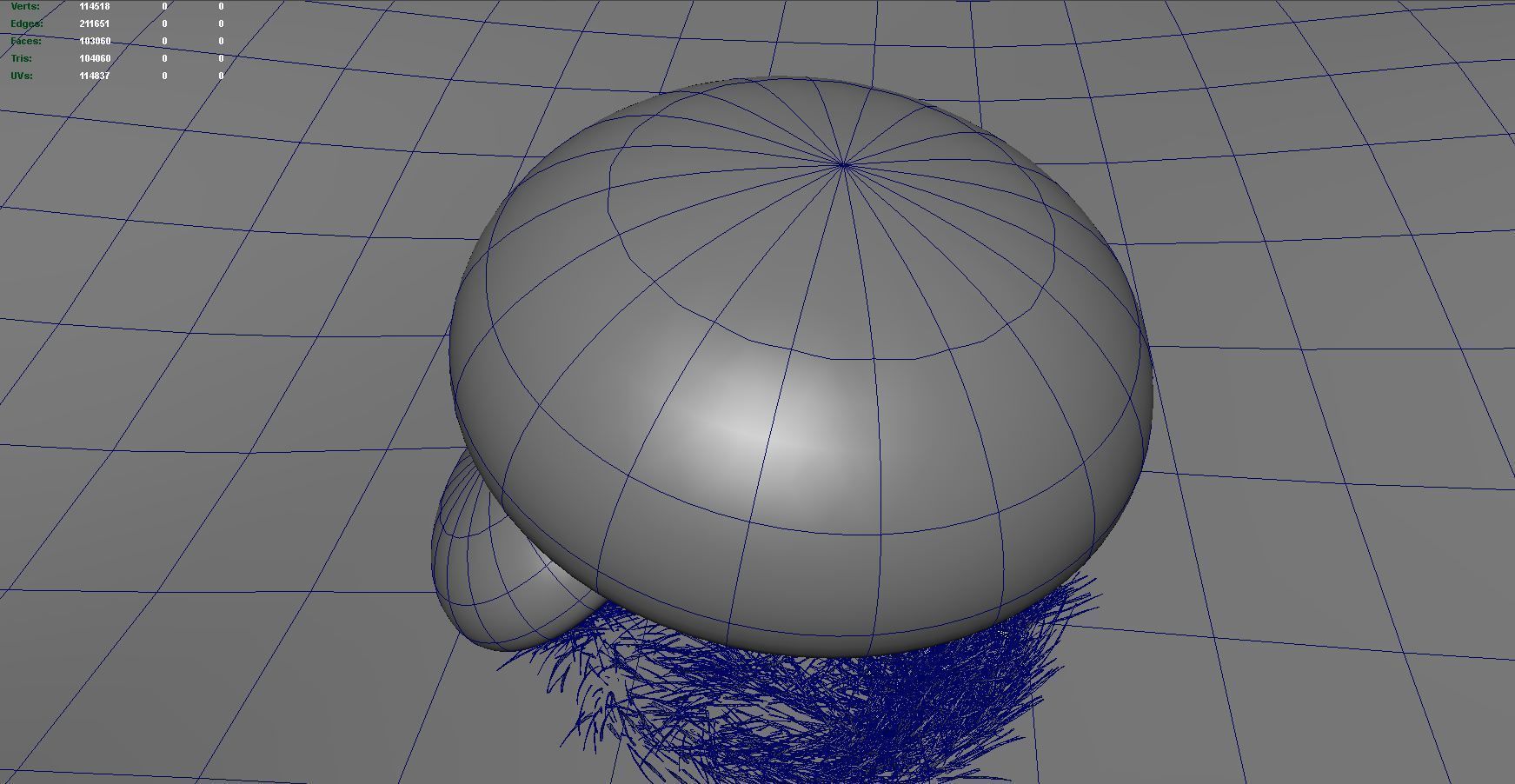 mushrooms three on grassy field Low-poly 3D model_3