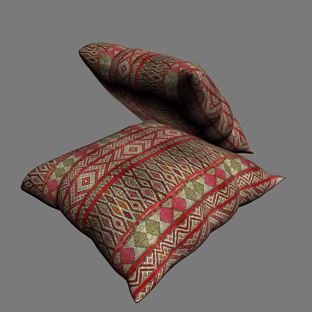 Moroccan Cushion 3D model_6
