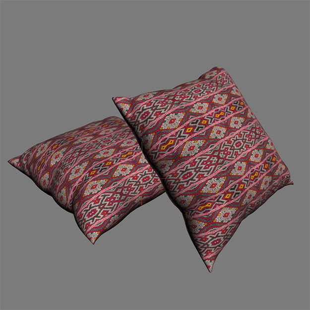 Moroccan Cushion 3D model_4