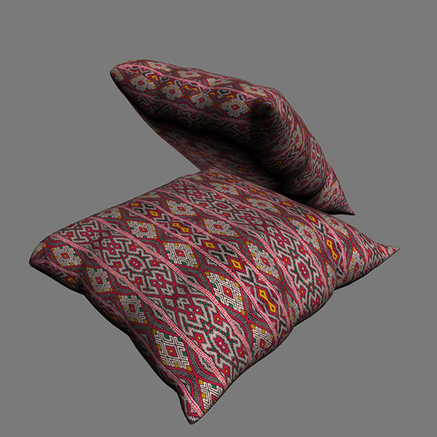 Moroccan Cushion 3D model_5