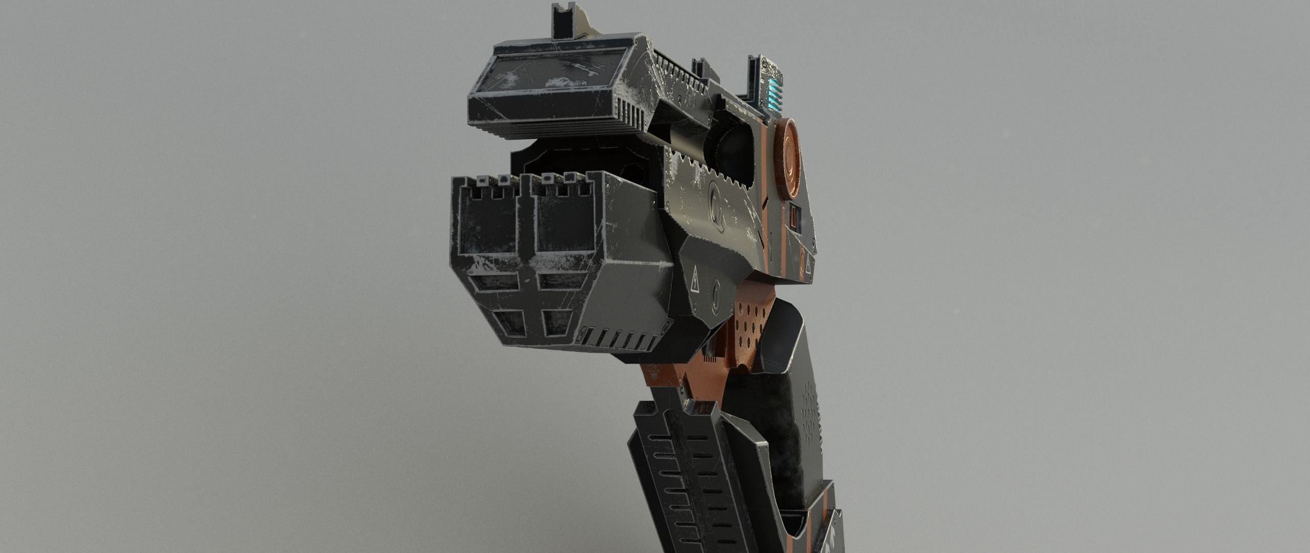 Sci-fi Pistol Low-poly 3D model_3