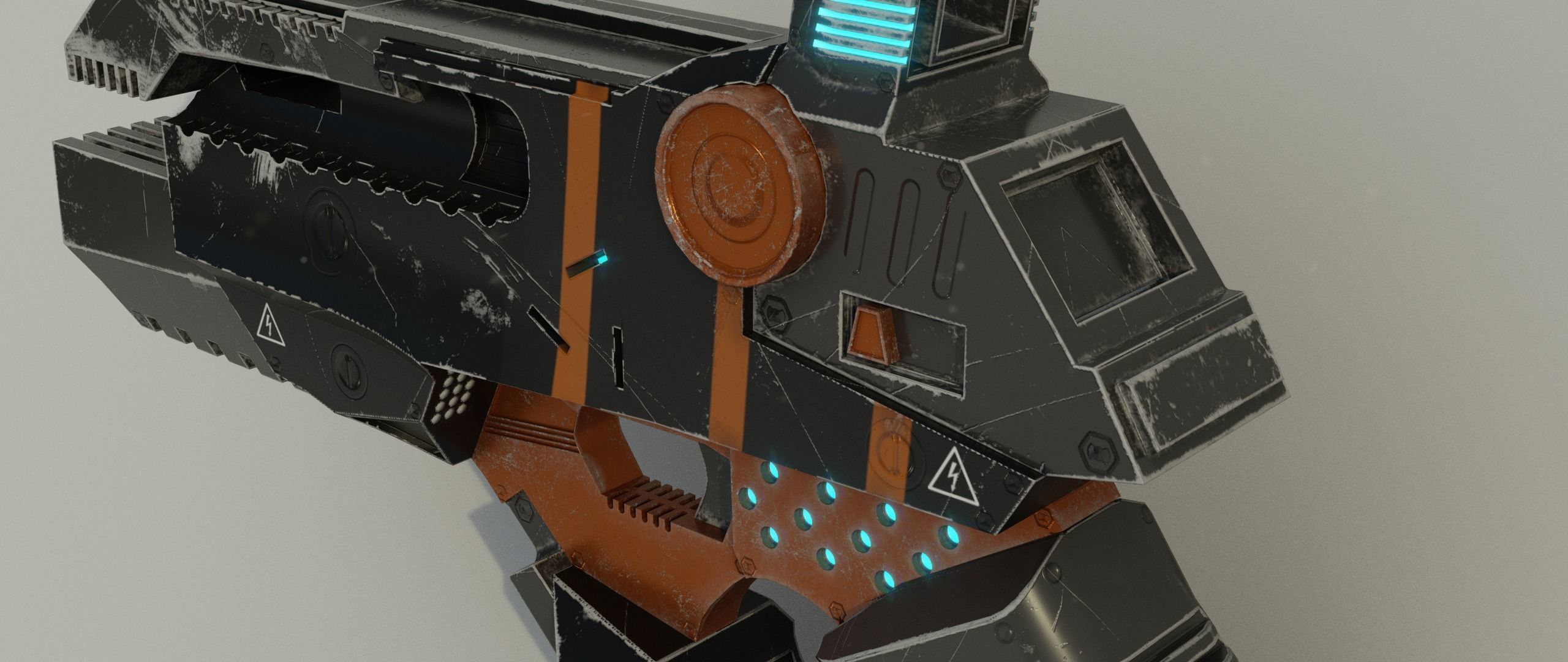 Sci-fi Pistol Low-poly 3D model_4