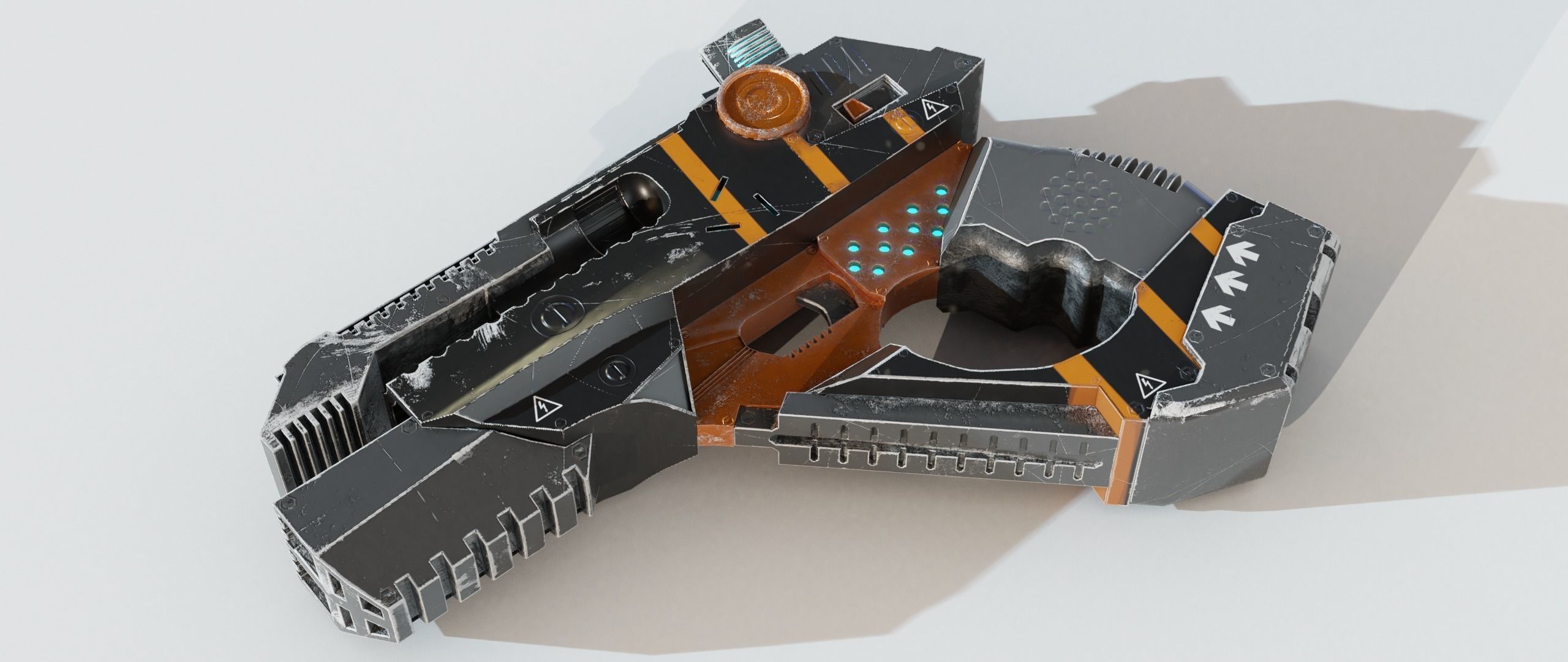 Sci-fi Pistol Low-poly 3D model_1