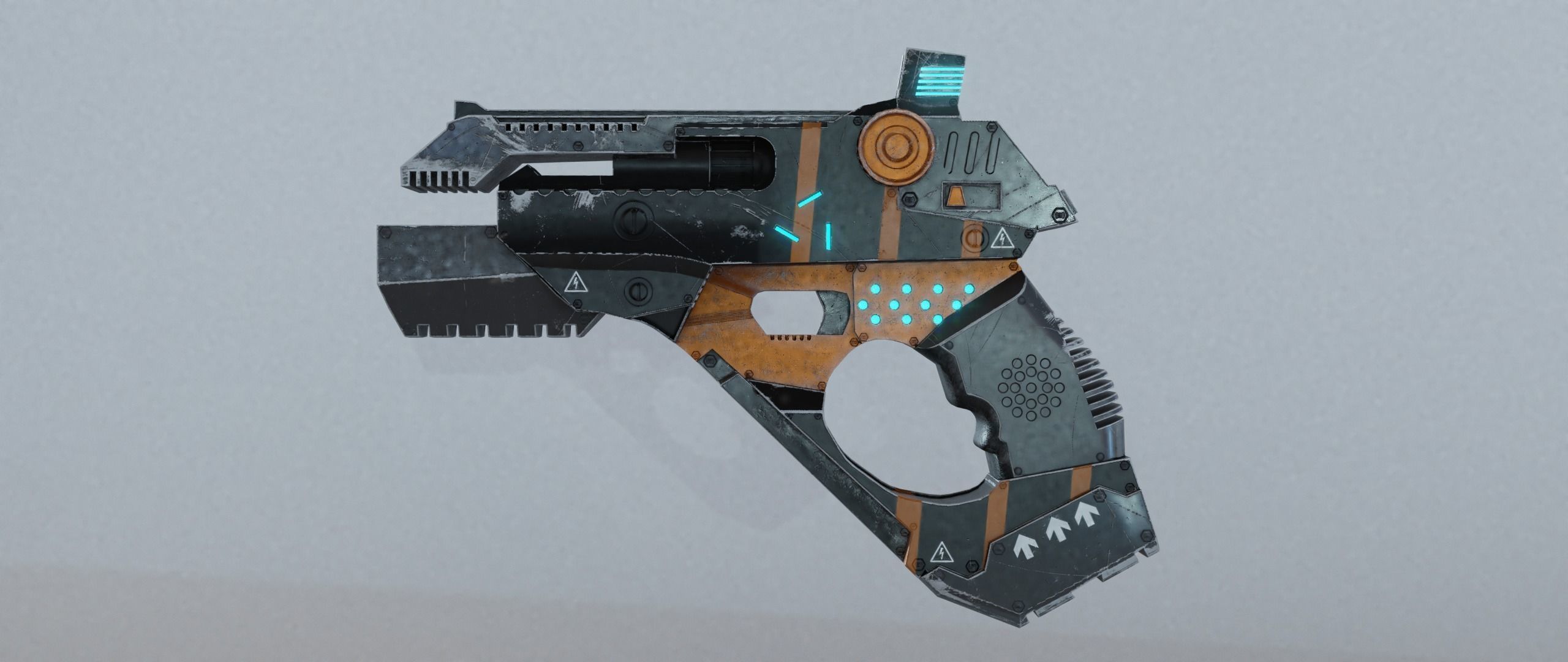 Sci-fi Pistol Low-poly 3D model_2