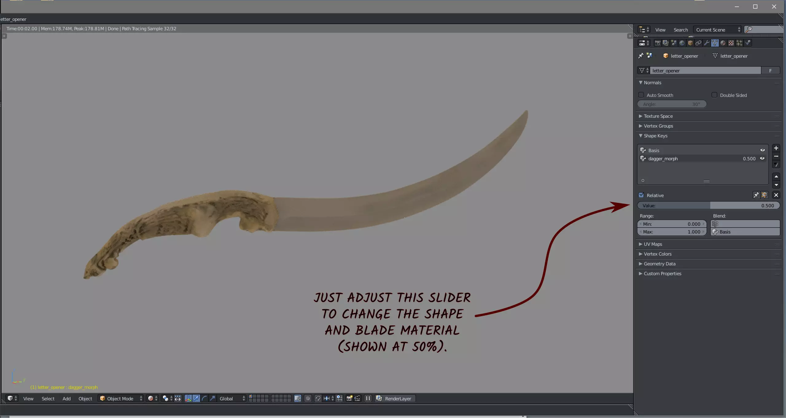 3D model Letter Opener Morphs into Dagger 3D model_0