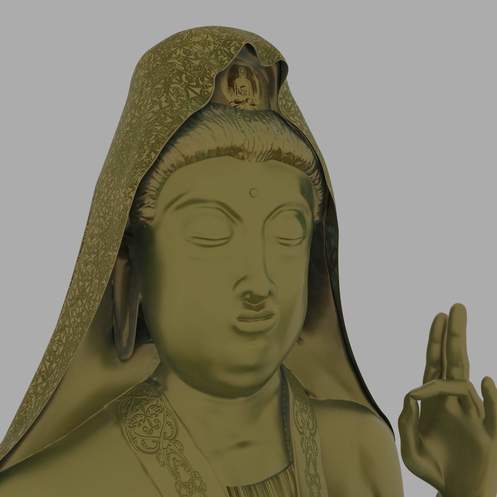Kuan Yin Statue 3D model_7