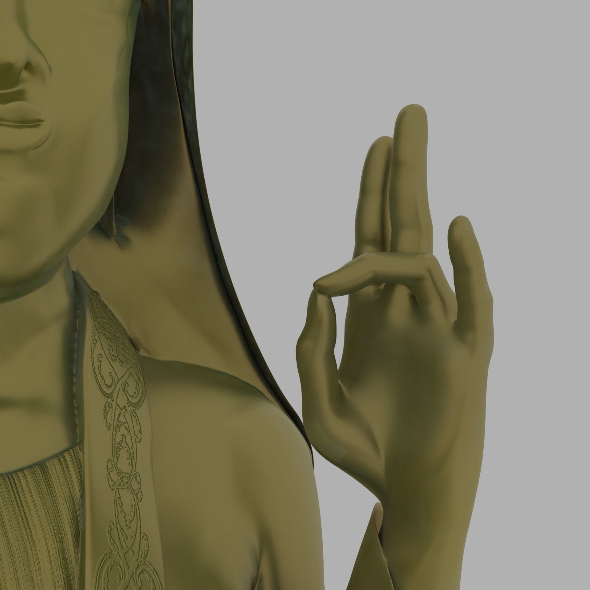 Kuan Yin Statue 3D model_2