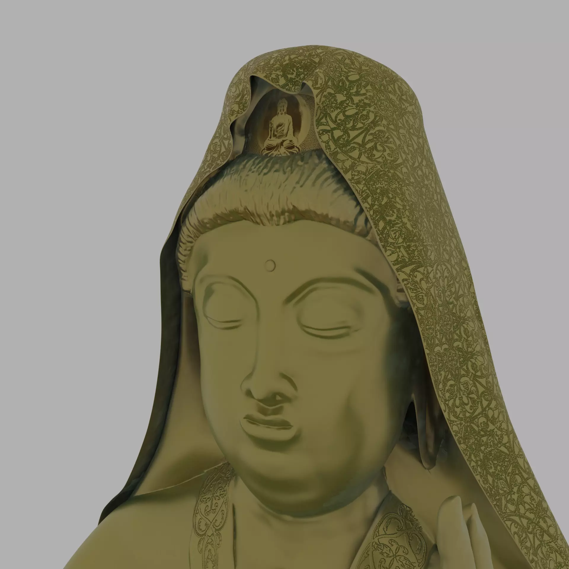 Kuan Yin Statue 3D model_0
