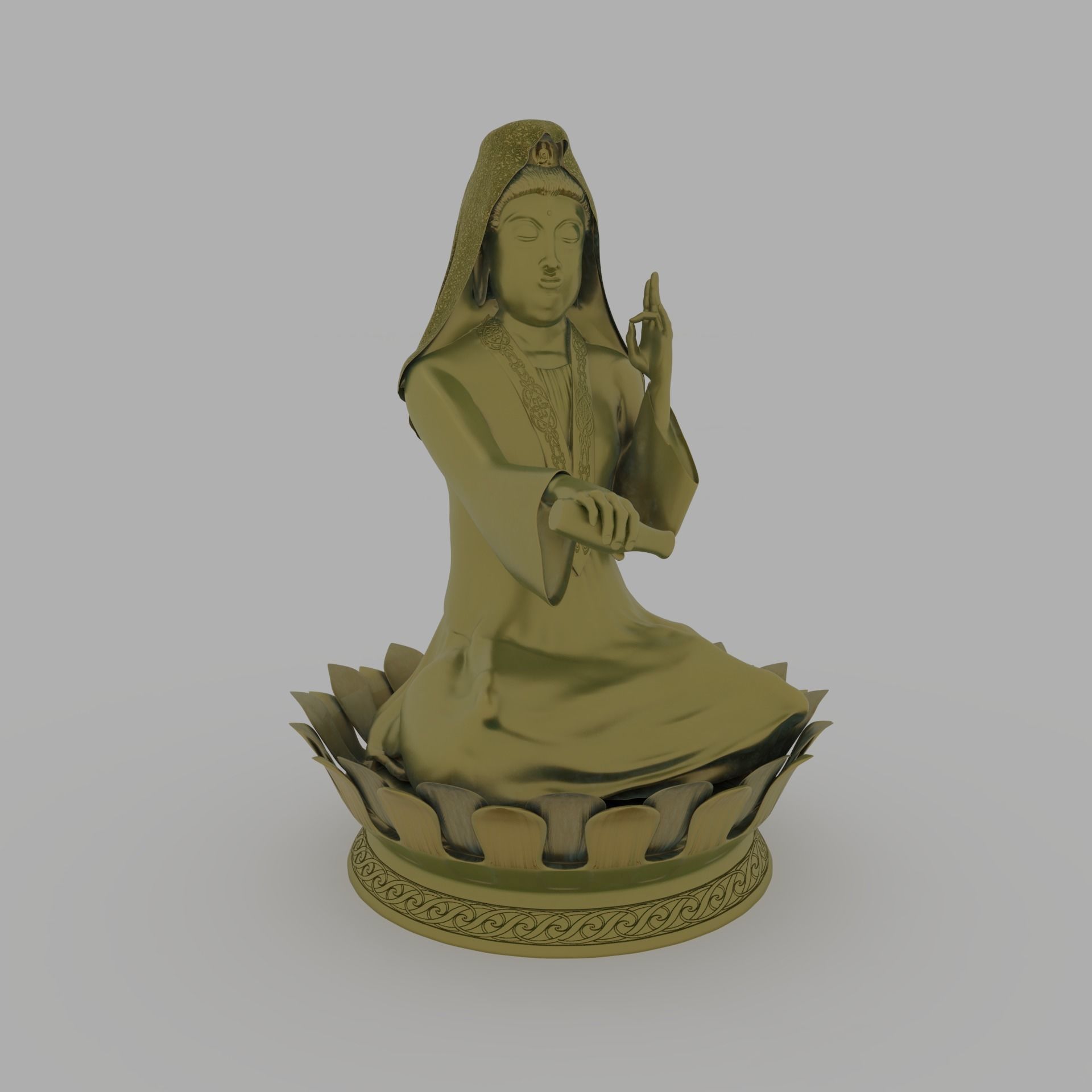 Kuan Yin Statue 3D model_10