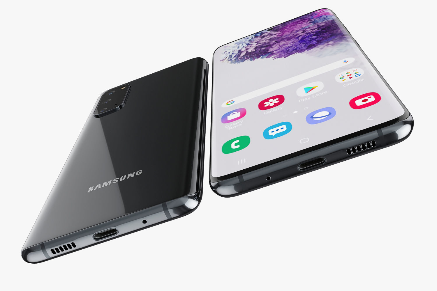 Samsung Galaxy S20 and S20 Plus and S20 5G Ultra black and gray 3D model_28