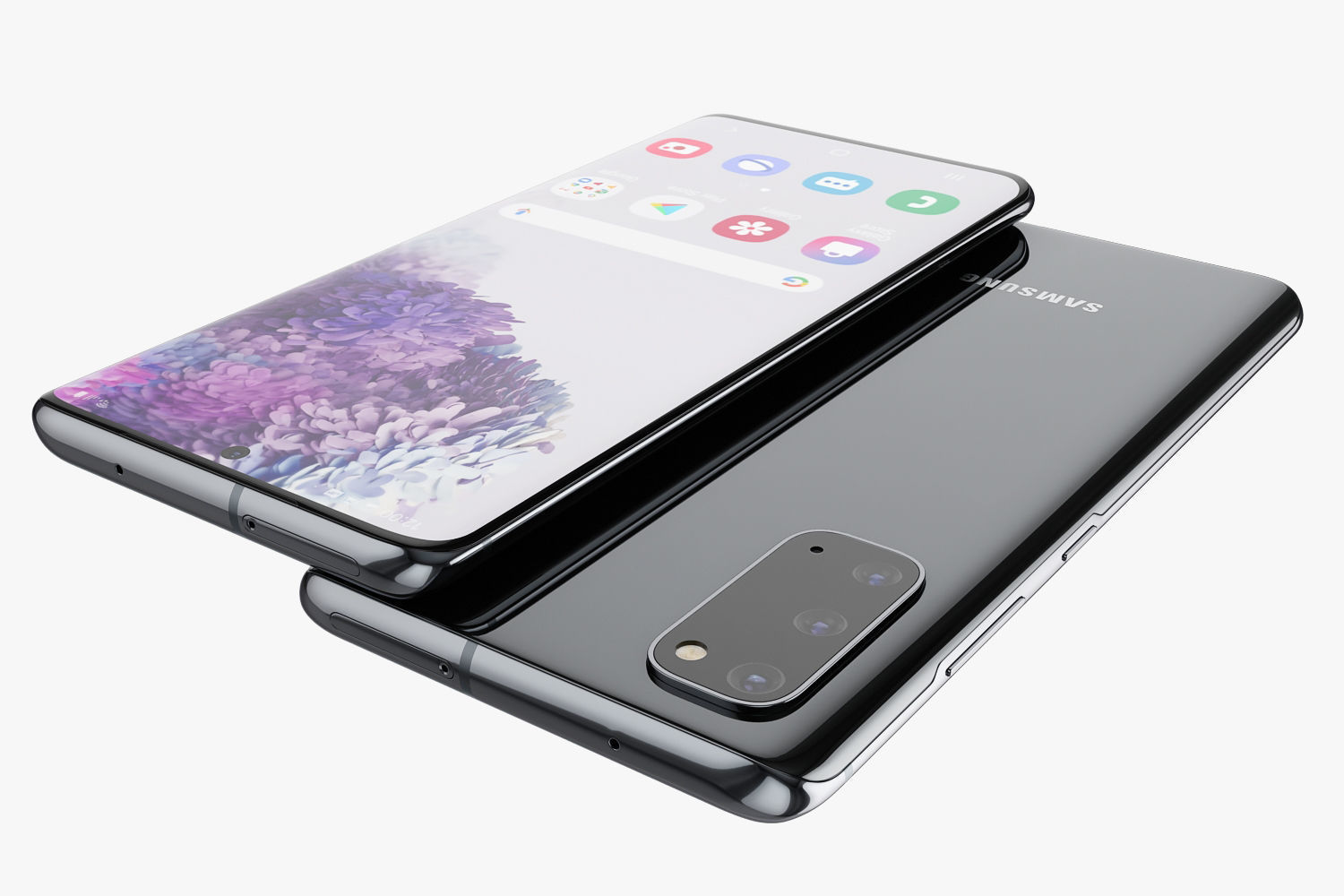 Samsung Galaxy S20 and S20 Plus and S20 5G Ultra black and gray 3D model_43