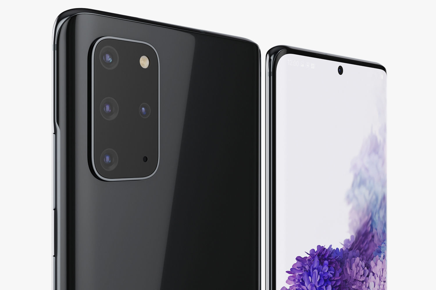 Samsung Galaxy S20 and S20 Plus and S20 5G Ultra black and gray 3D model_35