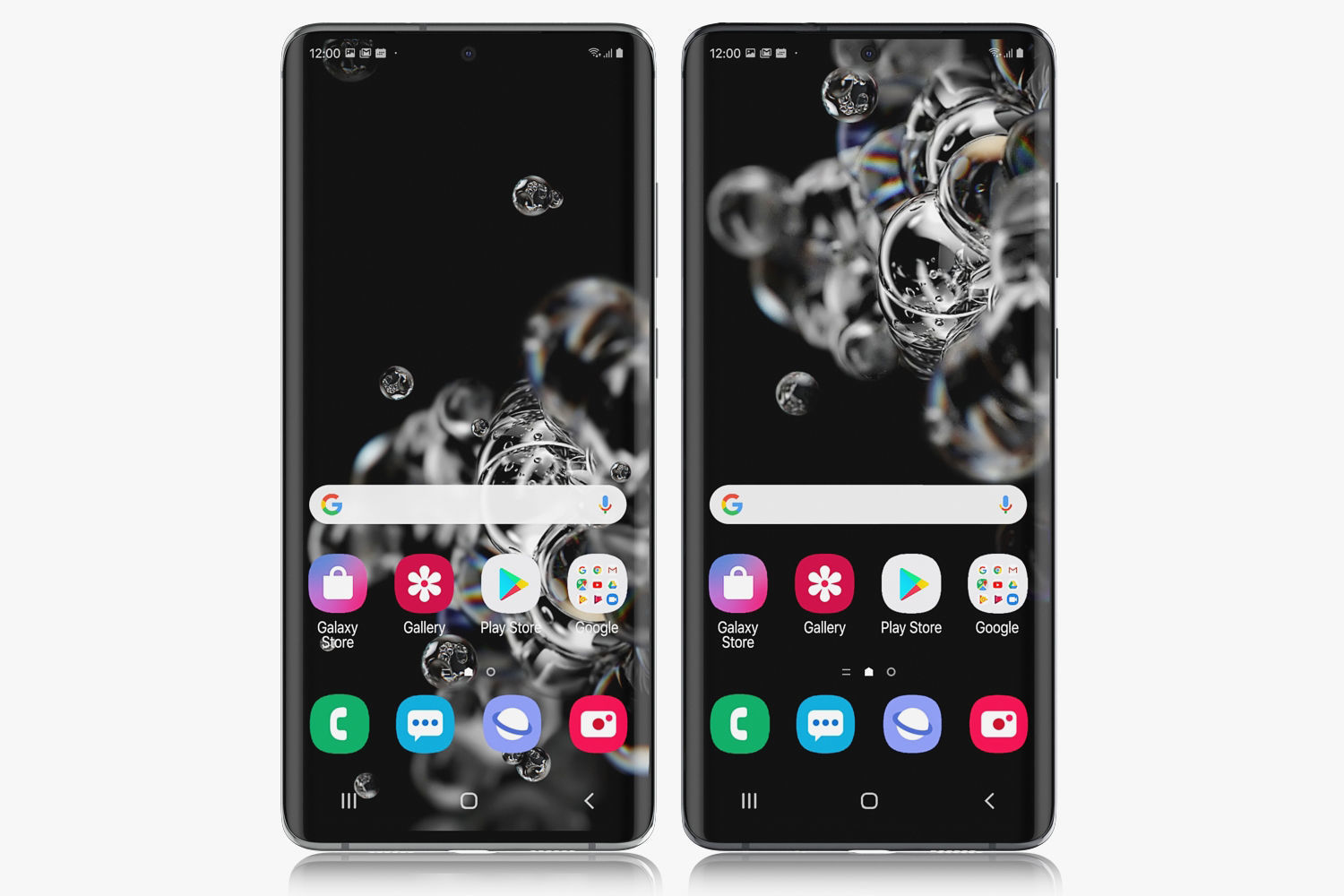 Samsung Galaxy S20 and S20 Plus and S20 5G Ultra black and gray 3D model_11