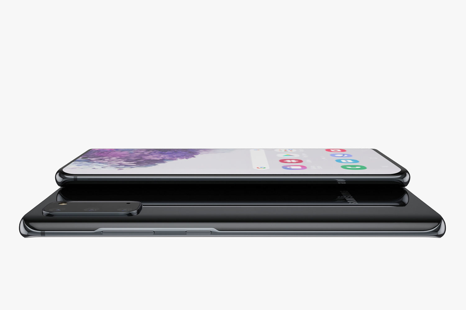 Samsung Galaxy S20 and S20 Plus and S20 5G Ultra black and gray 3D model_40