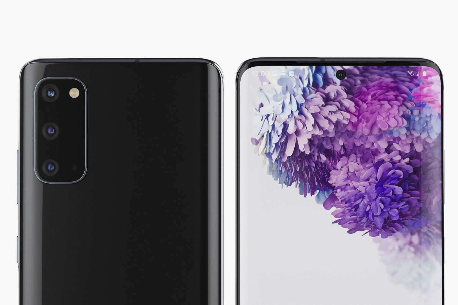 Samsung Galaxy S20 and S20 Plus and S20 5G Ultra black and gray 3D model_21