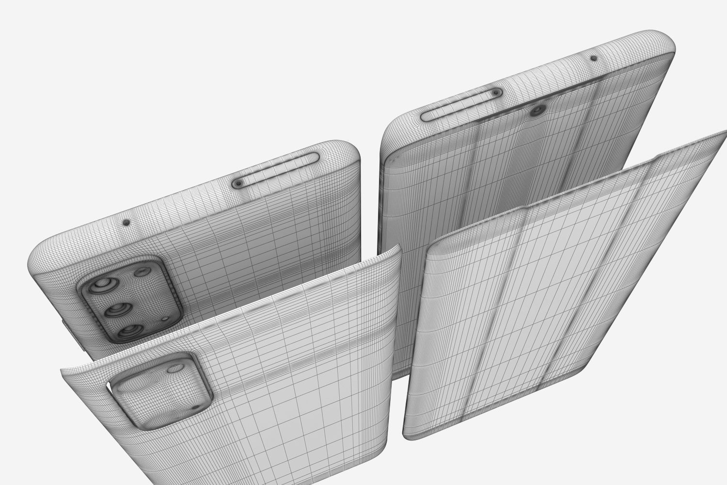 Samsung Galaxy S20 and S20 Plus and S20 5G Ultra black and gray 3D model_55