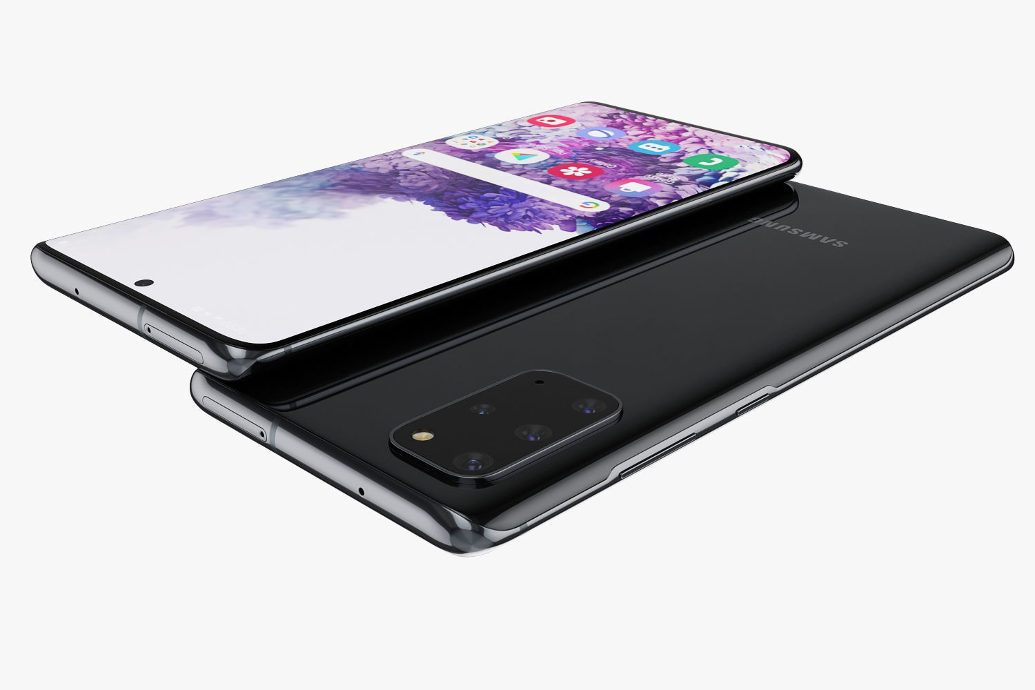 Samsung Galaxy S20 and S20 Plus and S20 5G Ultra black and gray 3D model_10