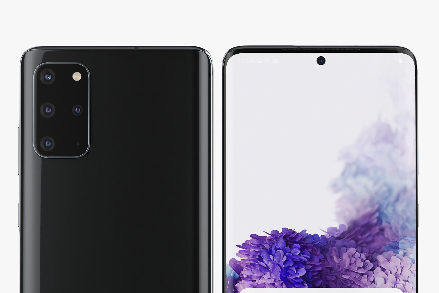 Samsung Galaxy S20 and S20 Plus and S20 5G Ultra black and gray 3D model_22