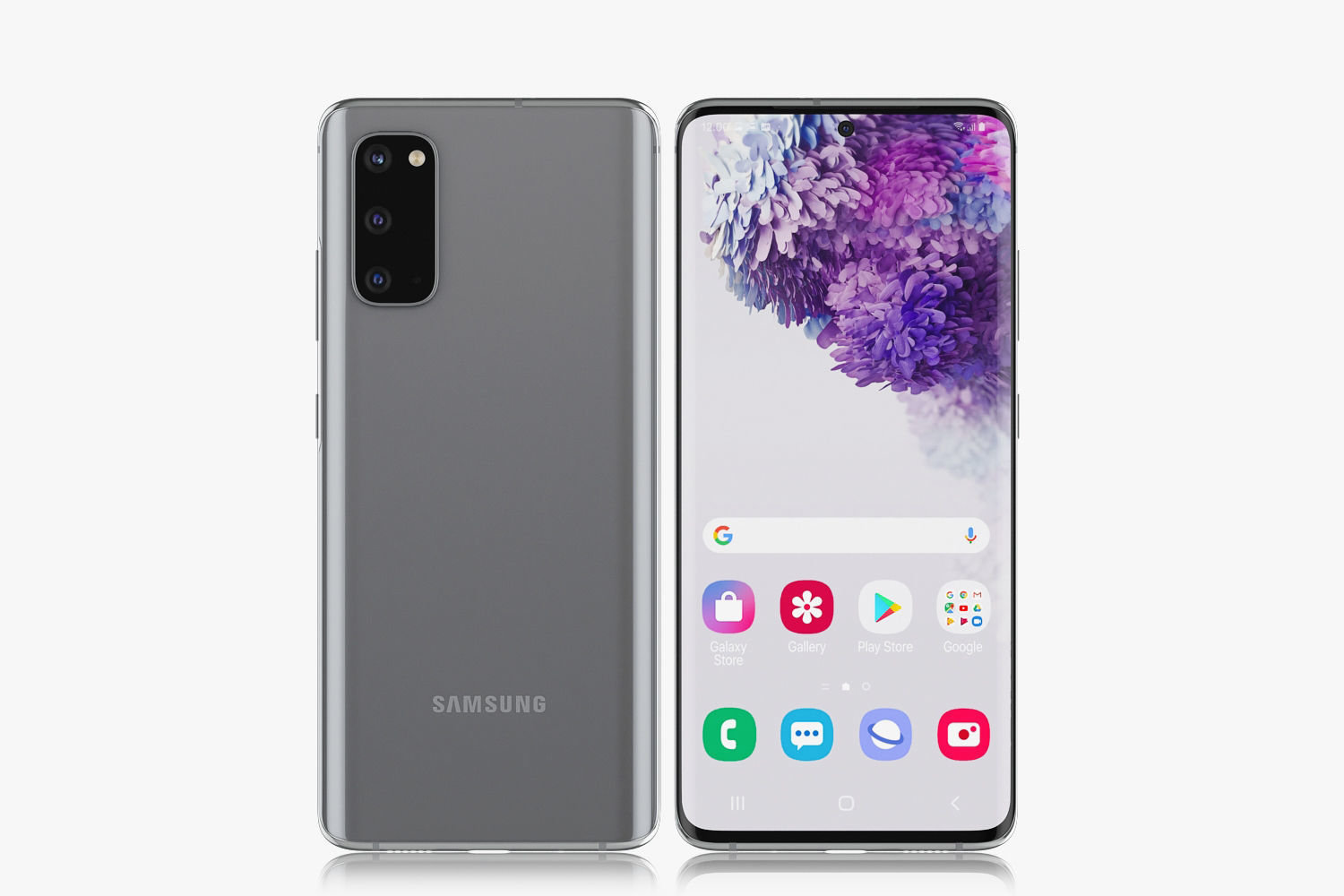 Samsung Galaxy S20 and S20 Plus and S20 5G Ultra black and gray 3D model_9