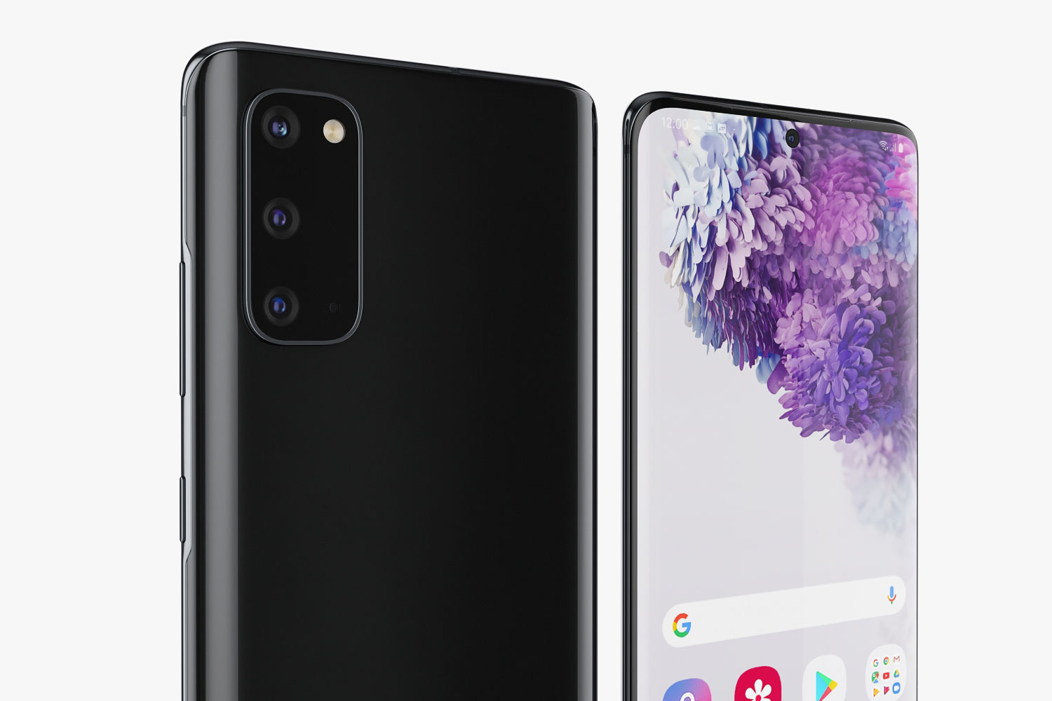 Samsung Galaxy S20 and S20 Plus and S20 5G Ultra black and gray 3D model_34