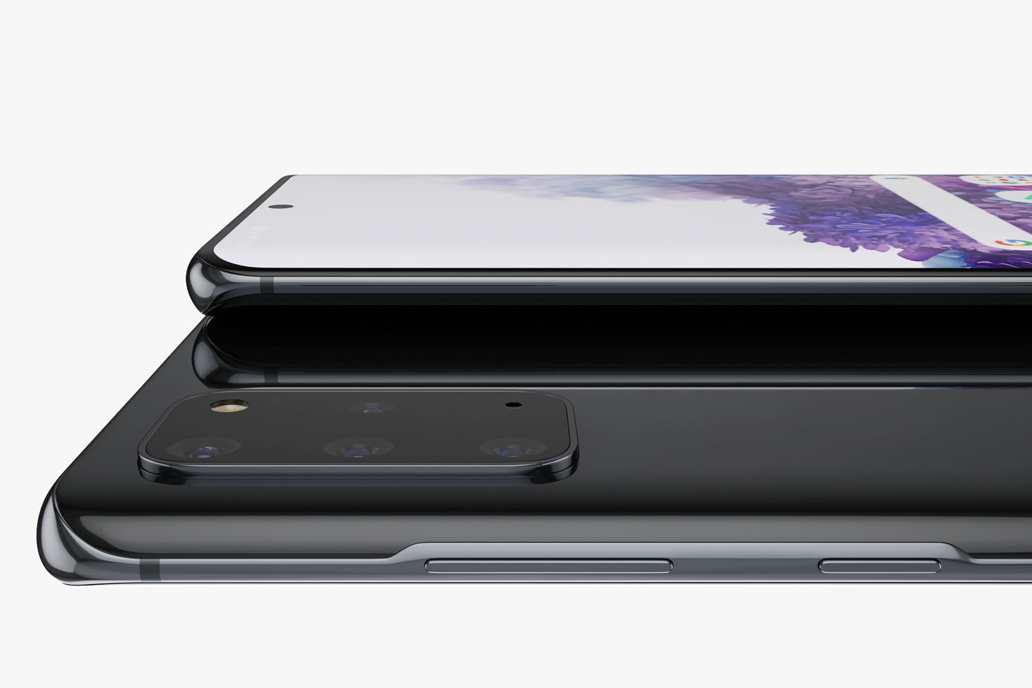 Samsung Galaxy S20 and S20 Plus and S20 5G Ultra black and gray 3D model_7