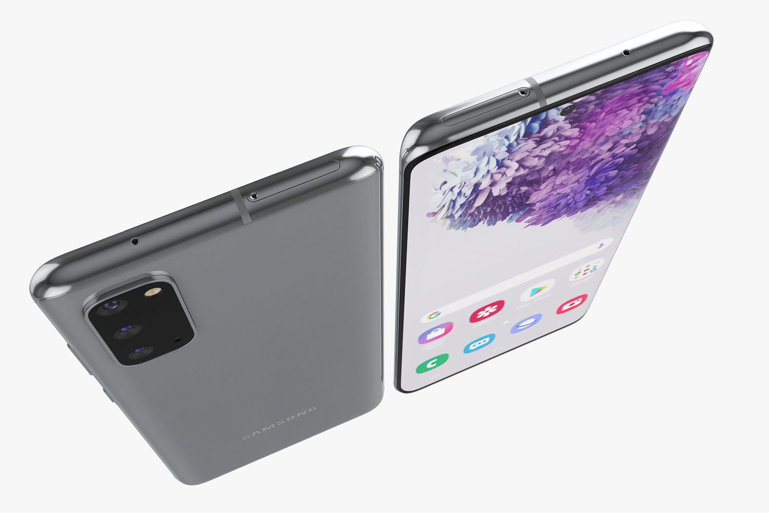 Samsung Galaxy S20 and S20 Plus and S20 5G Ultra black and gray 3D model_12