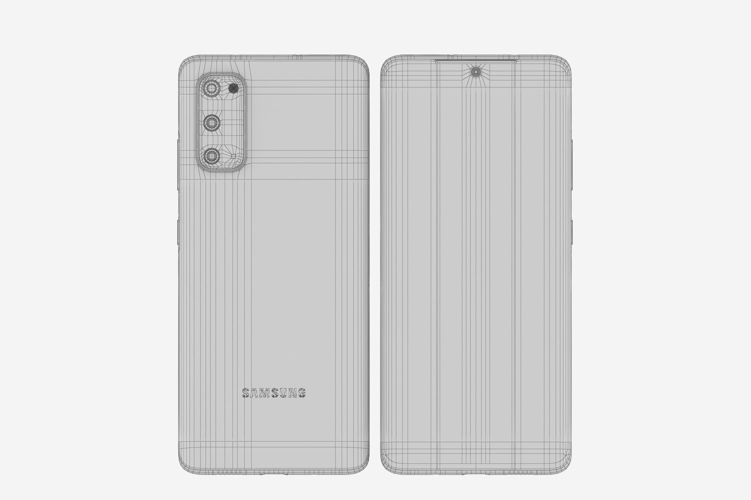 Samsung Galaxy S20 and S20 Plus and S20 5G Ultra black and gray 3D model_46