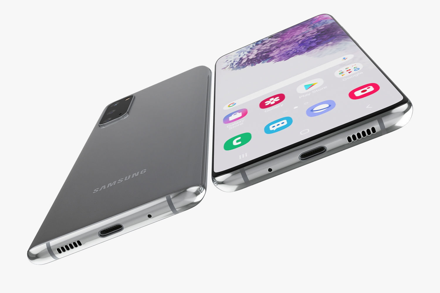 Samsung Galaxy S20 and S20 Plus and S20 5G Ultra black and gray 3D model_15