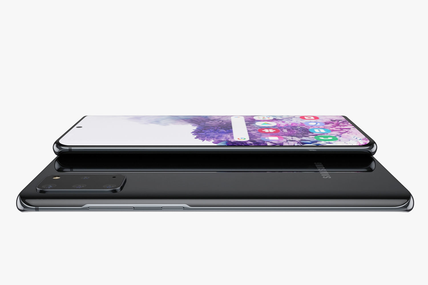Samsung Galaxy S20 and S20 Plus and S20 5G Ultra black and gray 3D model_44