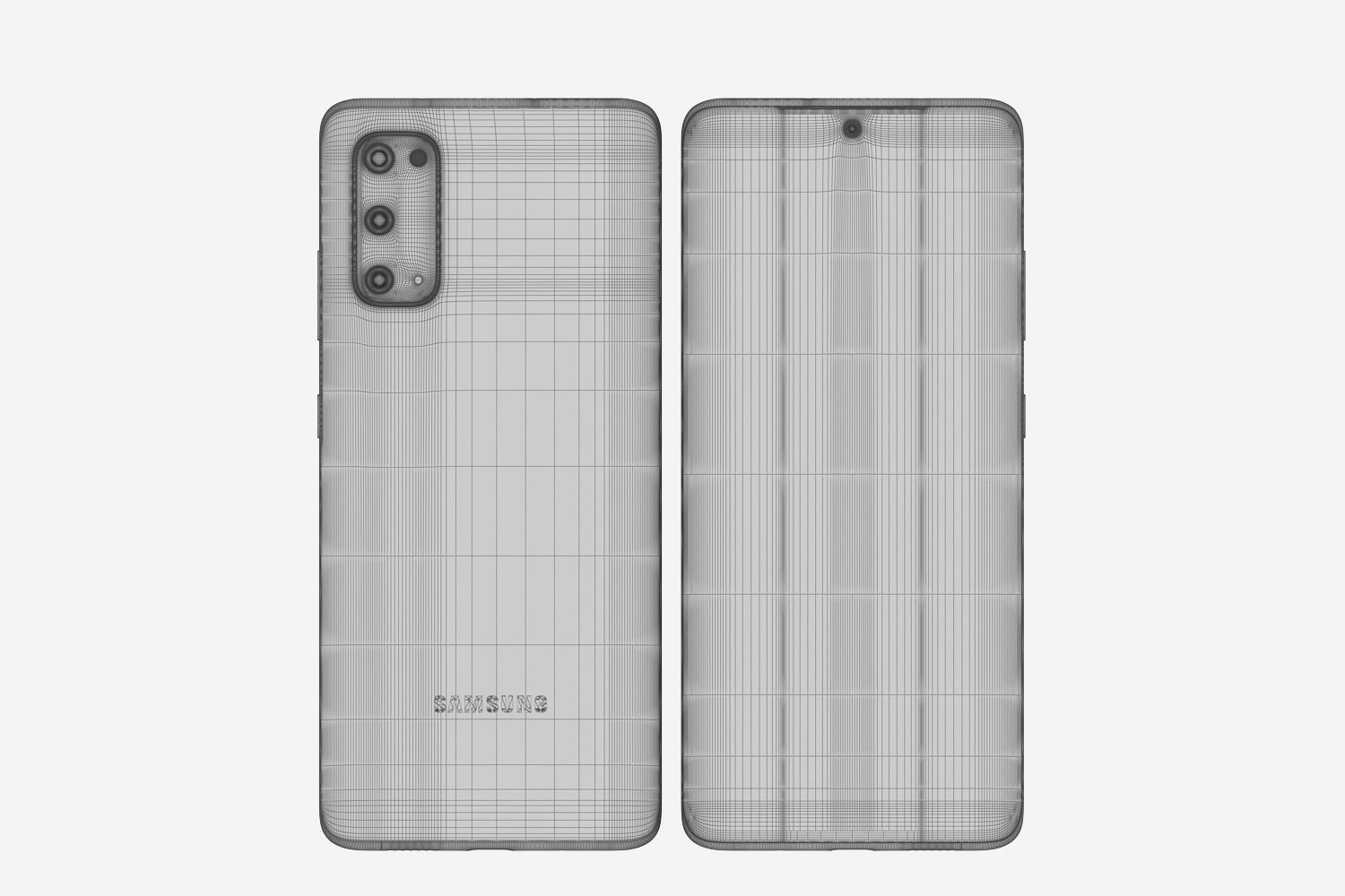 Samsung Galaxy S20 and S20 Plus and S20 5G Ultra black and gray 3D model_49
