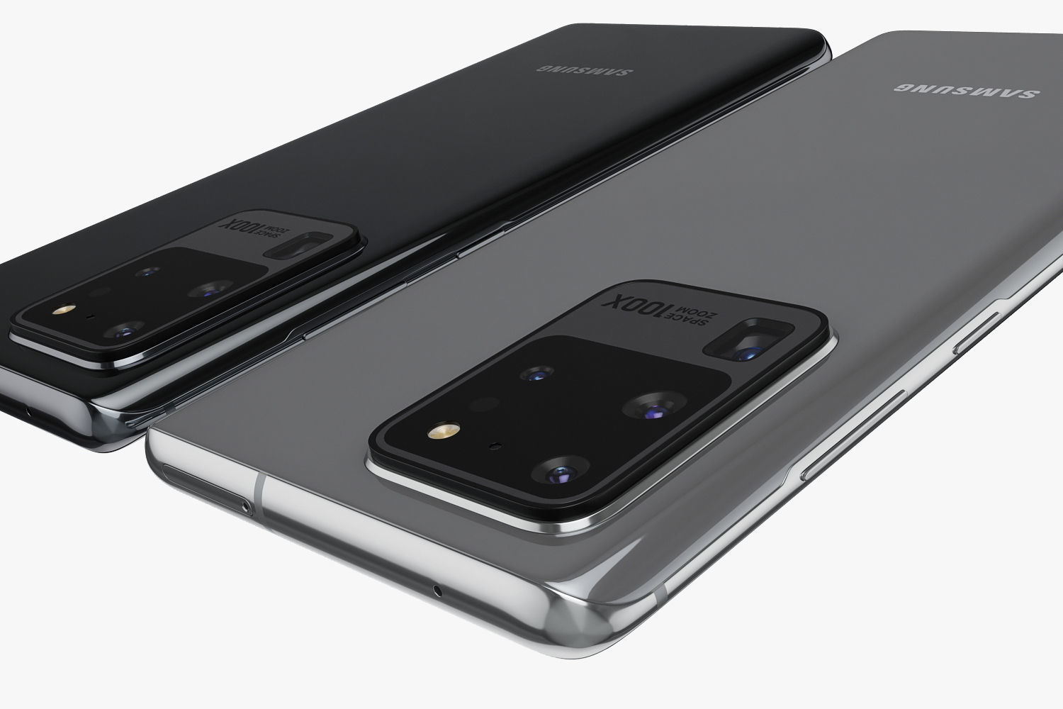 Samsung Galaxy S20 and S20 Plus and S20 5G Ultra black and gray 3D model_8