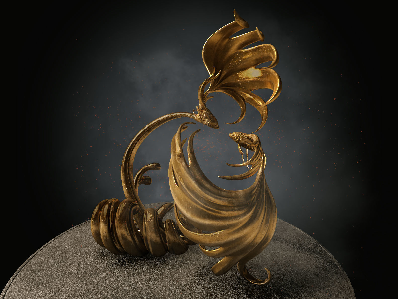 Fish statu  Low-poly 3D model_4