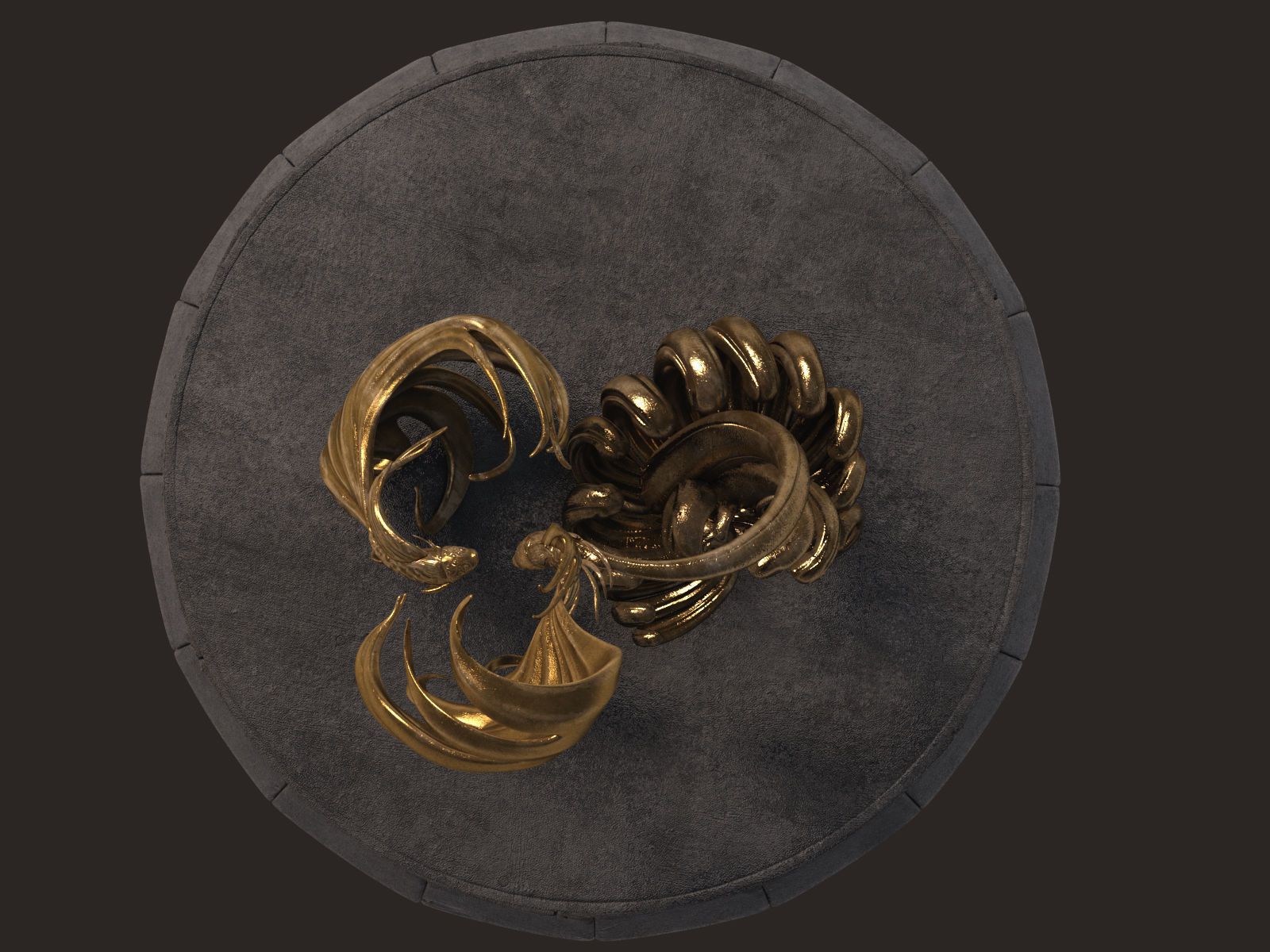 Fish statu  Low-poly 3D model_8