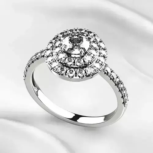 Fashion Gold 5mm Diamond Ring