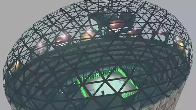 Futuristic Gladiators Arena Low-poly 3D model