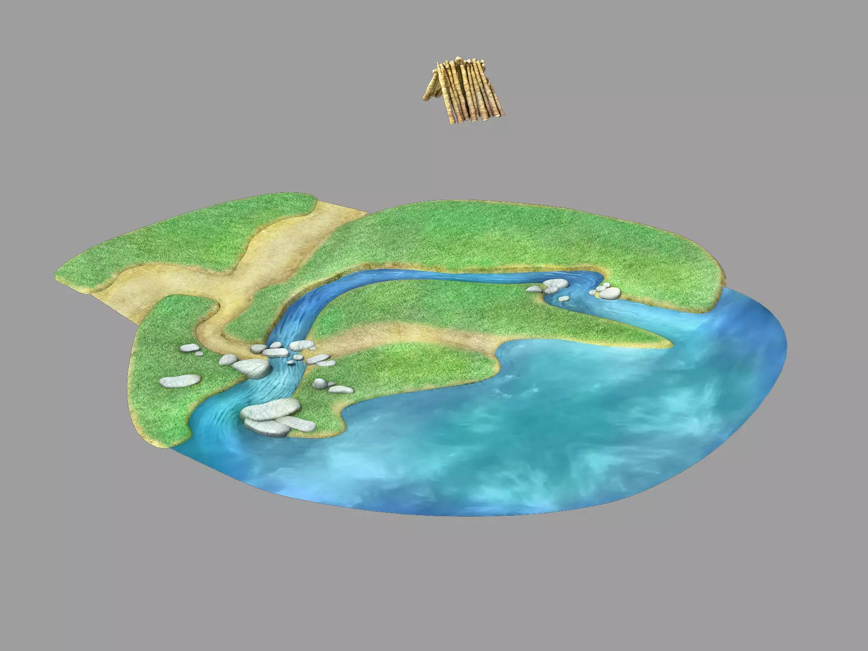 100 acres of forest - riverside 01 3D model