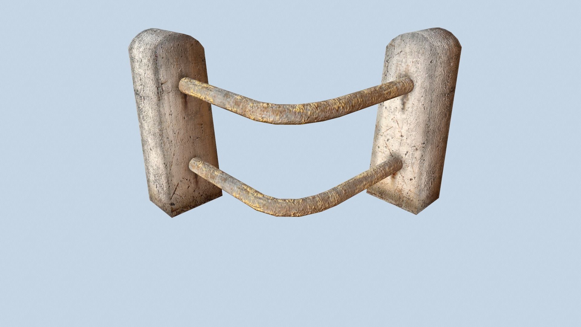 Metal Rail Road Low-poly 3D model_6