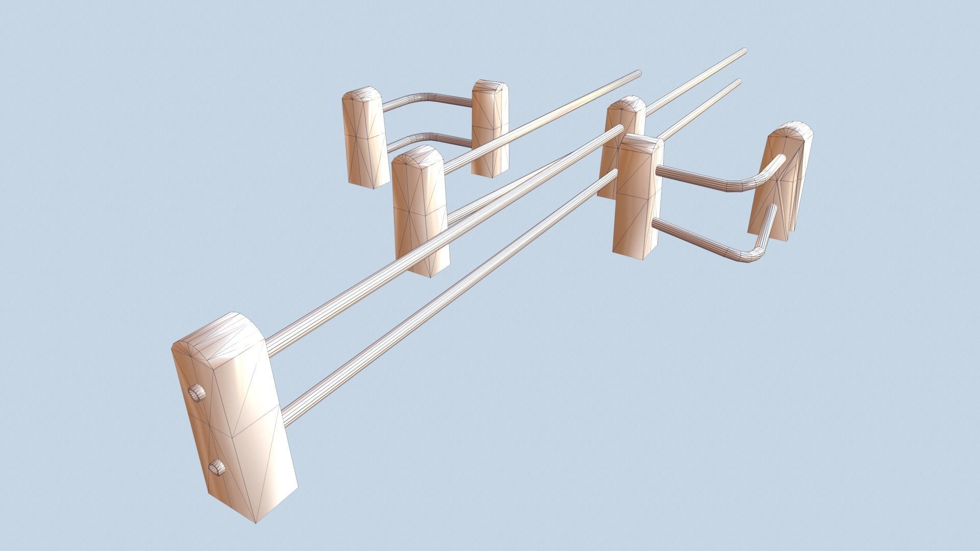 Metal Rail Road Low-poly 3D model_11