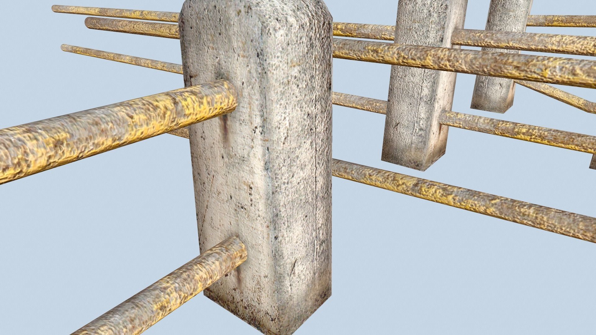 Metal Rail Road Low-poly 3D model_1