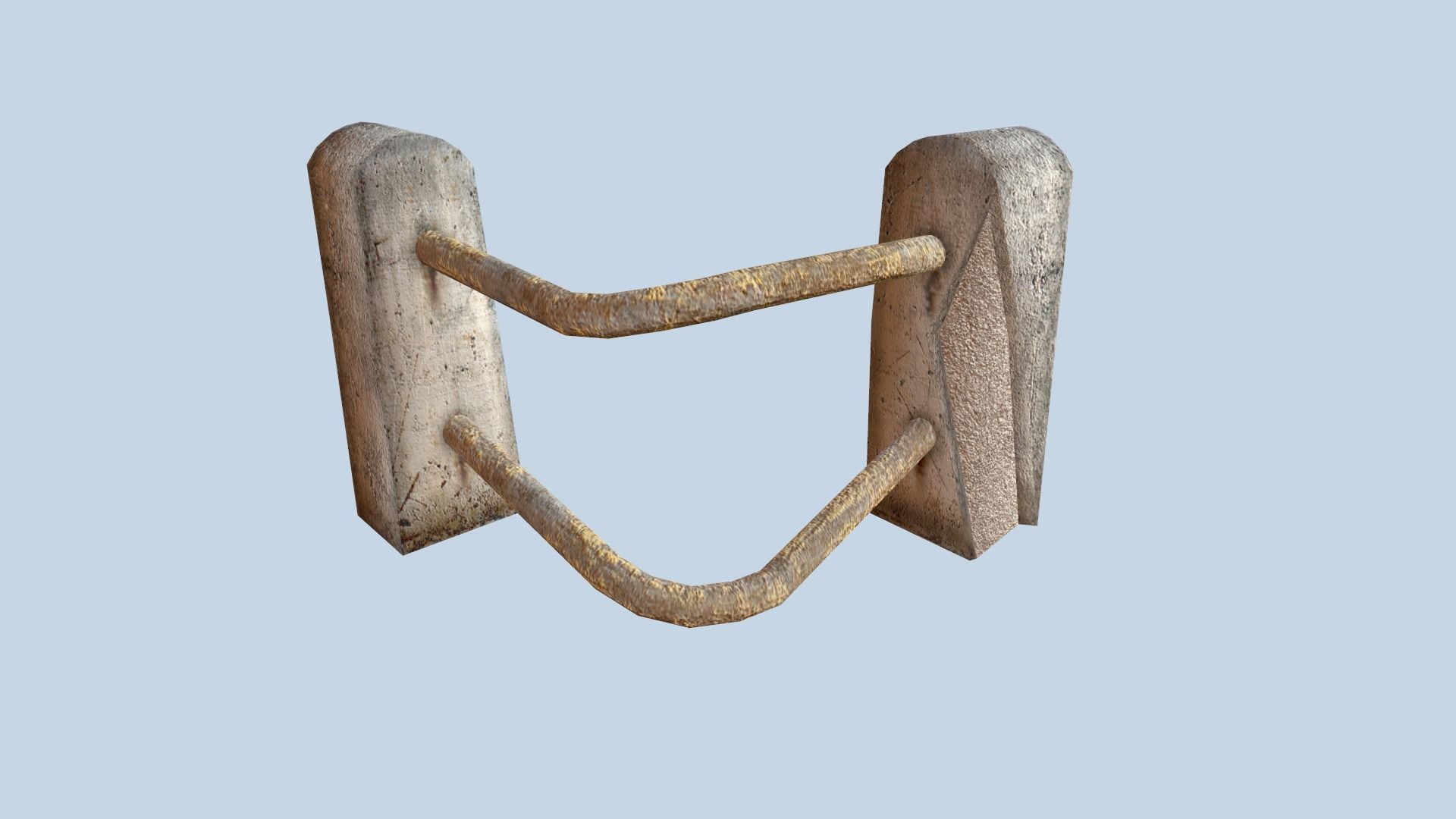 Metal Rail Road Low-poly 3D model_2