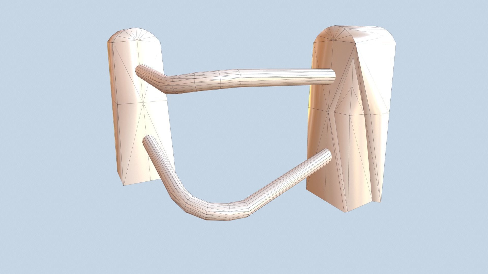 Metal Rail Road Low-poly 3D model_9