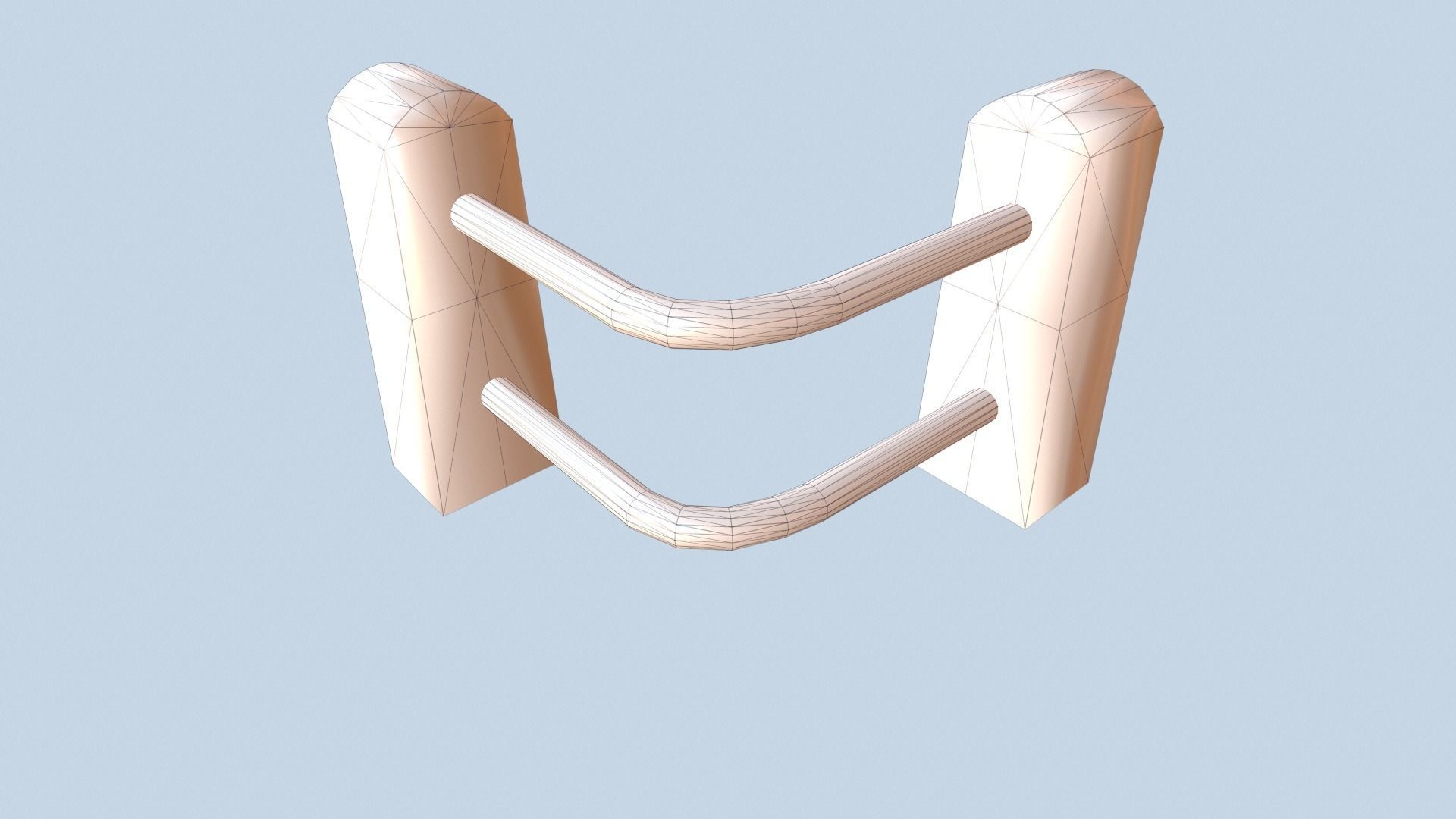 Metal Rail Road Low-poly 3D model_8