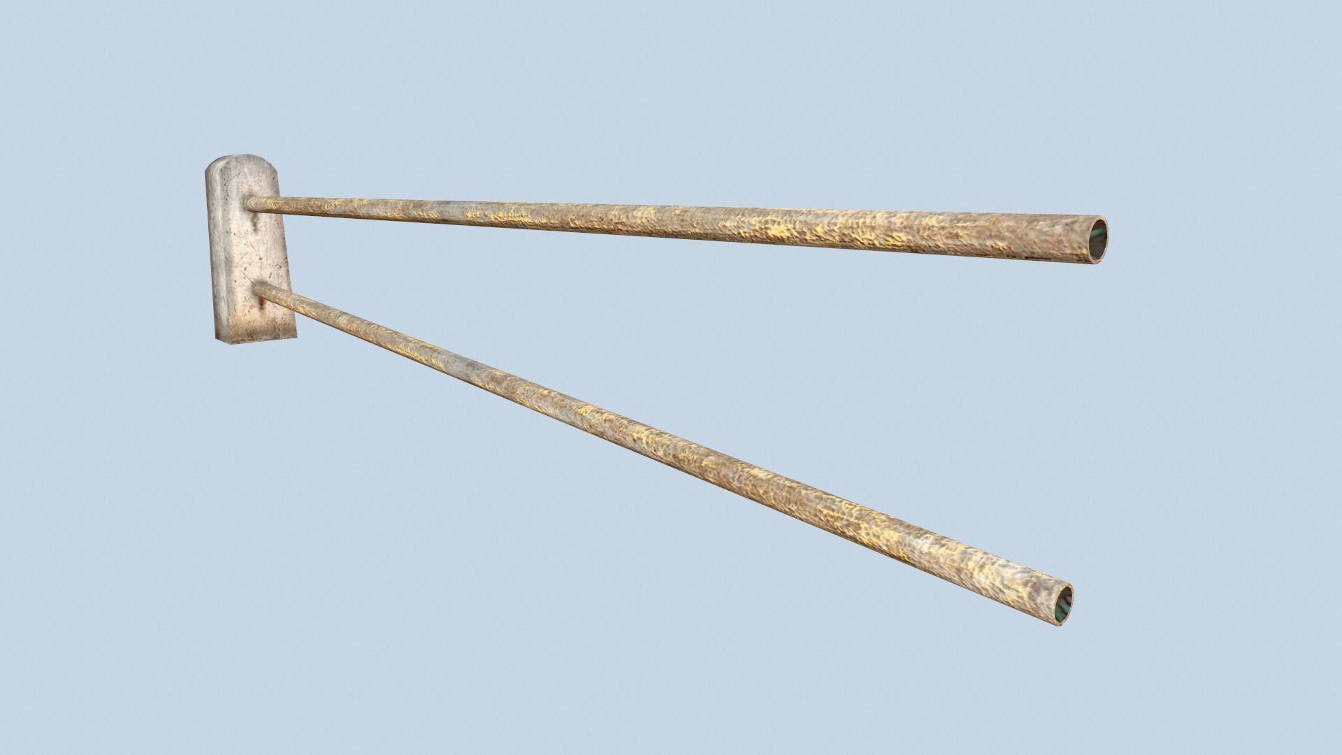 Metal Rail Road Low-poly 3D model_4