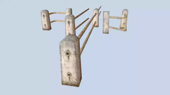 Metal Rail Road Low-poly 3D model