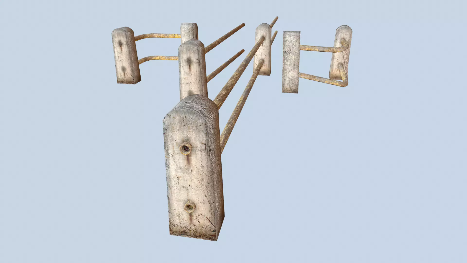 Metal Rail Road Low-poly 3D model_0