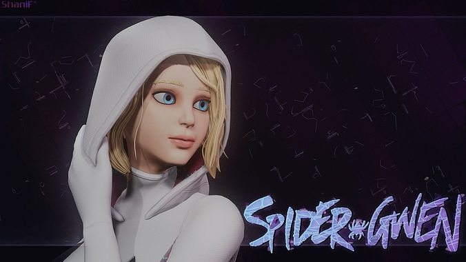 Spider-Gwen Low-poly 3D model