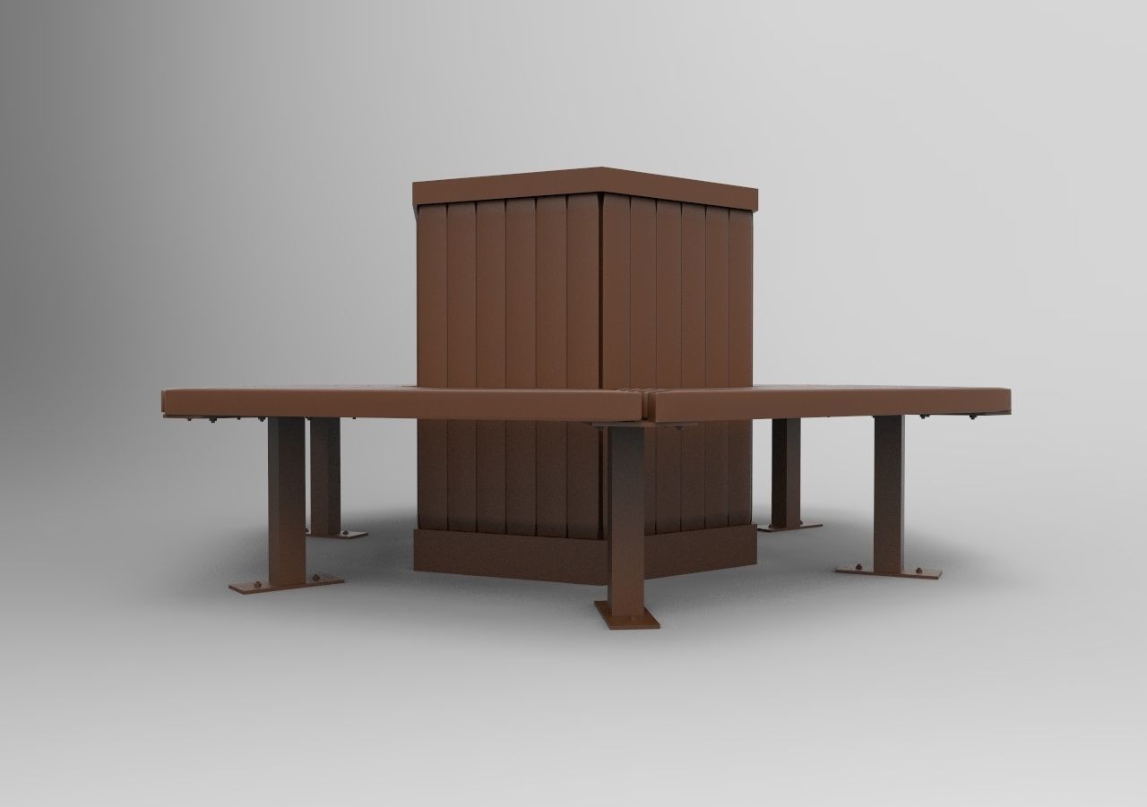 street bench 3D print model_1