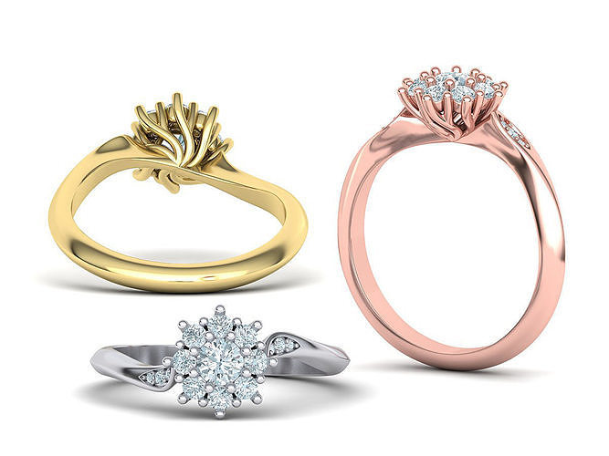 Own design Engagement ring Diana ring 3dmodel 3D print model