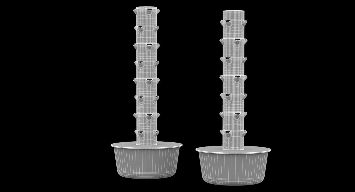 Future Growing Garden Plant Tower 3D model_4