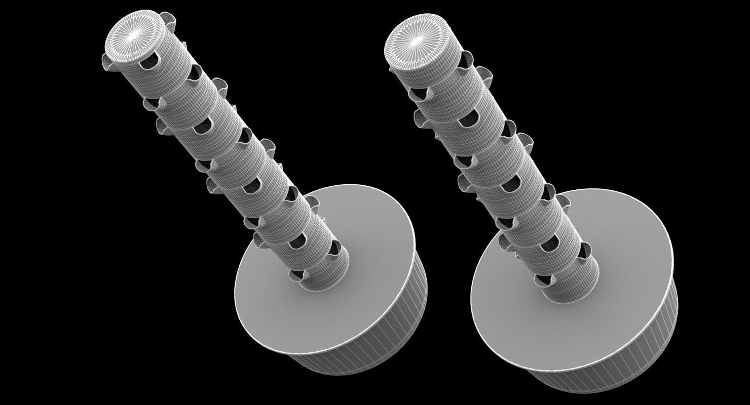 Future Growing Garden Plant Tower 3D model_5